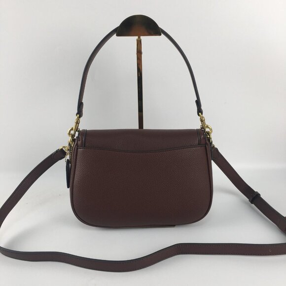 COACH Legacy Small Pebbled Leather Shoulder Bag CU099 Maple Outlet NEW - Picture 3 of 10